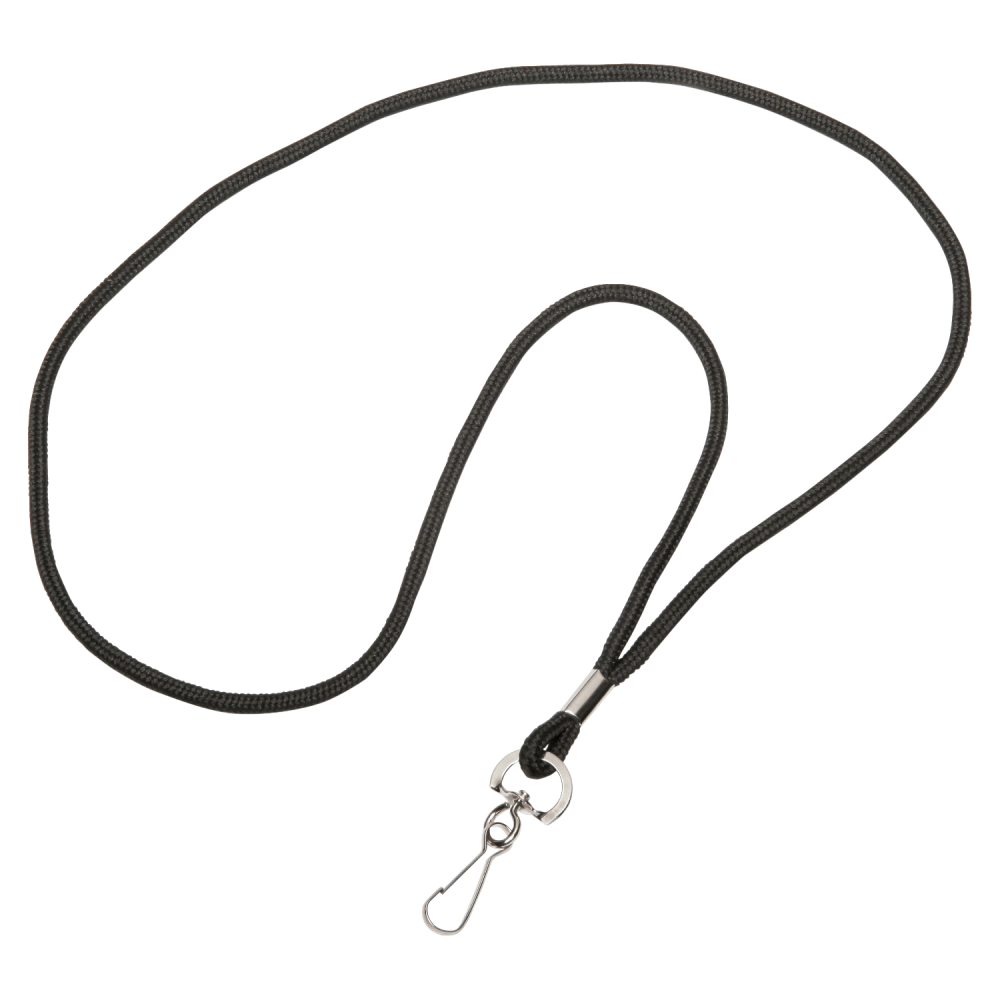 SKILCRAFT Lanyard With J-Hook, 36in, Black, Pack Of 12 (AbilityOne 8455-01-645-2730)