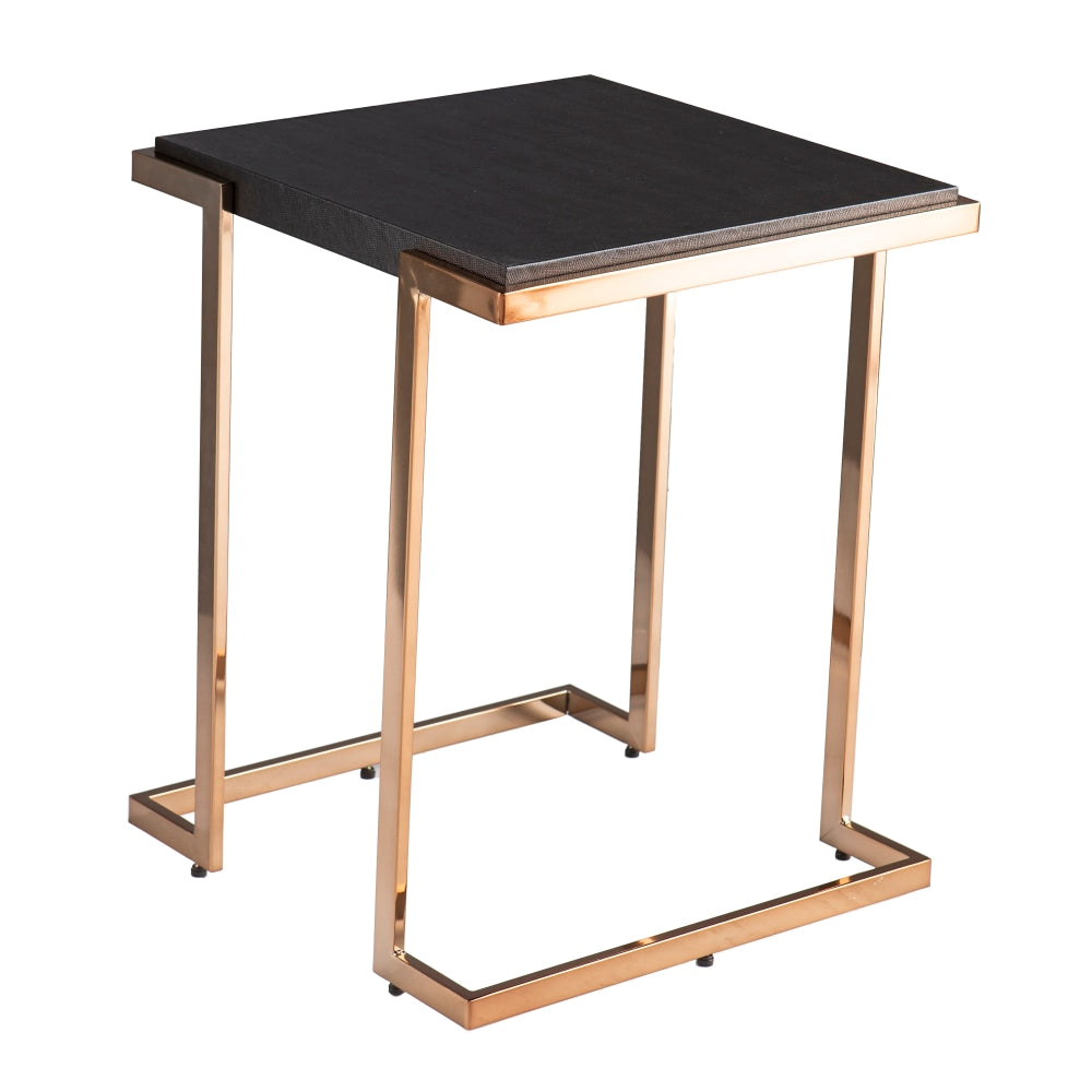 SEI Barcia Side Table, 24inH x 19-1/4inW x 19-1/4inD, Black/Champagne