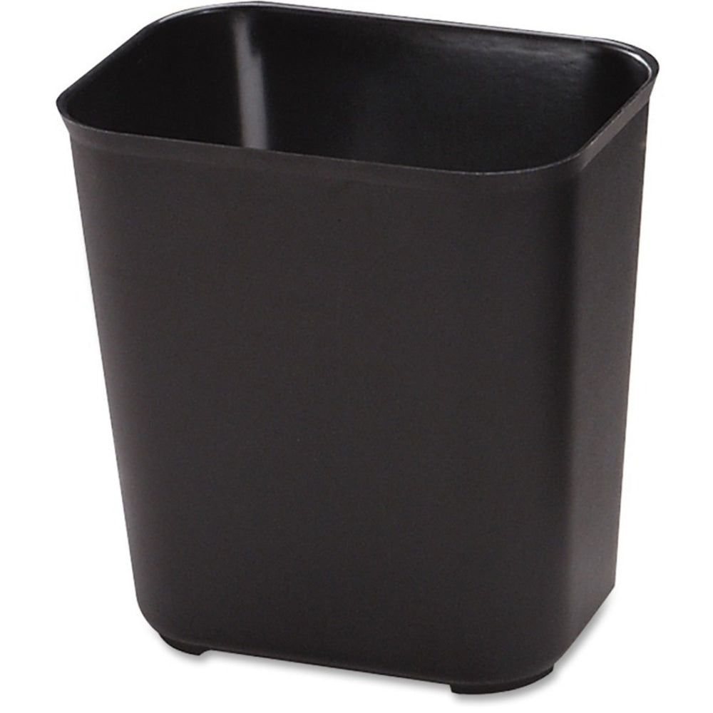 Rubbermaid Commercial 28 Quart Fire Resistant Wastebasket - 7 gal Capacity - Fire Resistant - Heat Resistant, Impact Resistant, Rust Resistant - 15.5in Height x 14.5in Width x 10.5in Depth - Thermoset Polyester - Black - 6 / Carton
