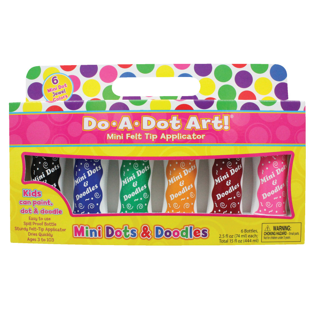 Do-A-Dot Art! Mini Felt Tip Markers, Jewel Tone, 2.5 Oz, Assorted Colors, Pack Of 6