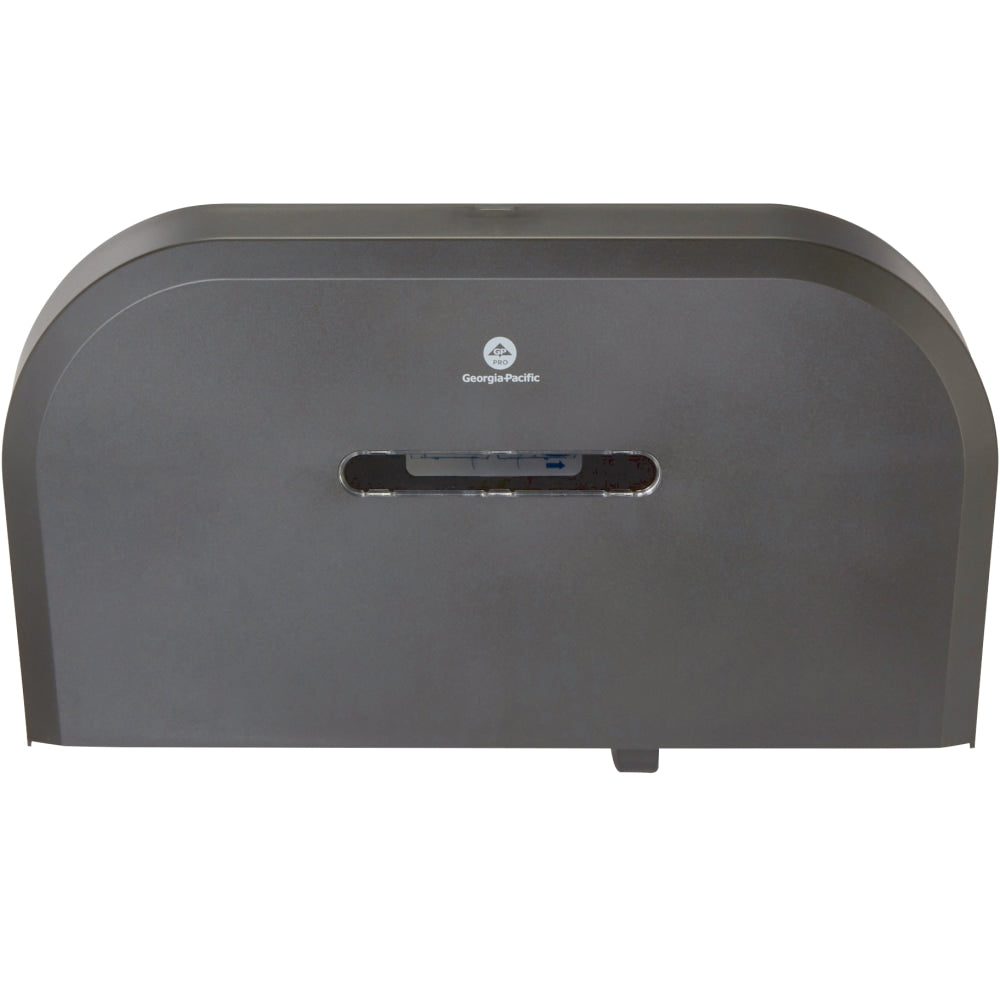 Georgia-Pacific Jumbo Jr Side-by-Side High-Capacity Toilet Paper Dispenser, 59210, 22.1in x 4.8in x 12.1in, Black, 1 Dispenser