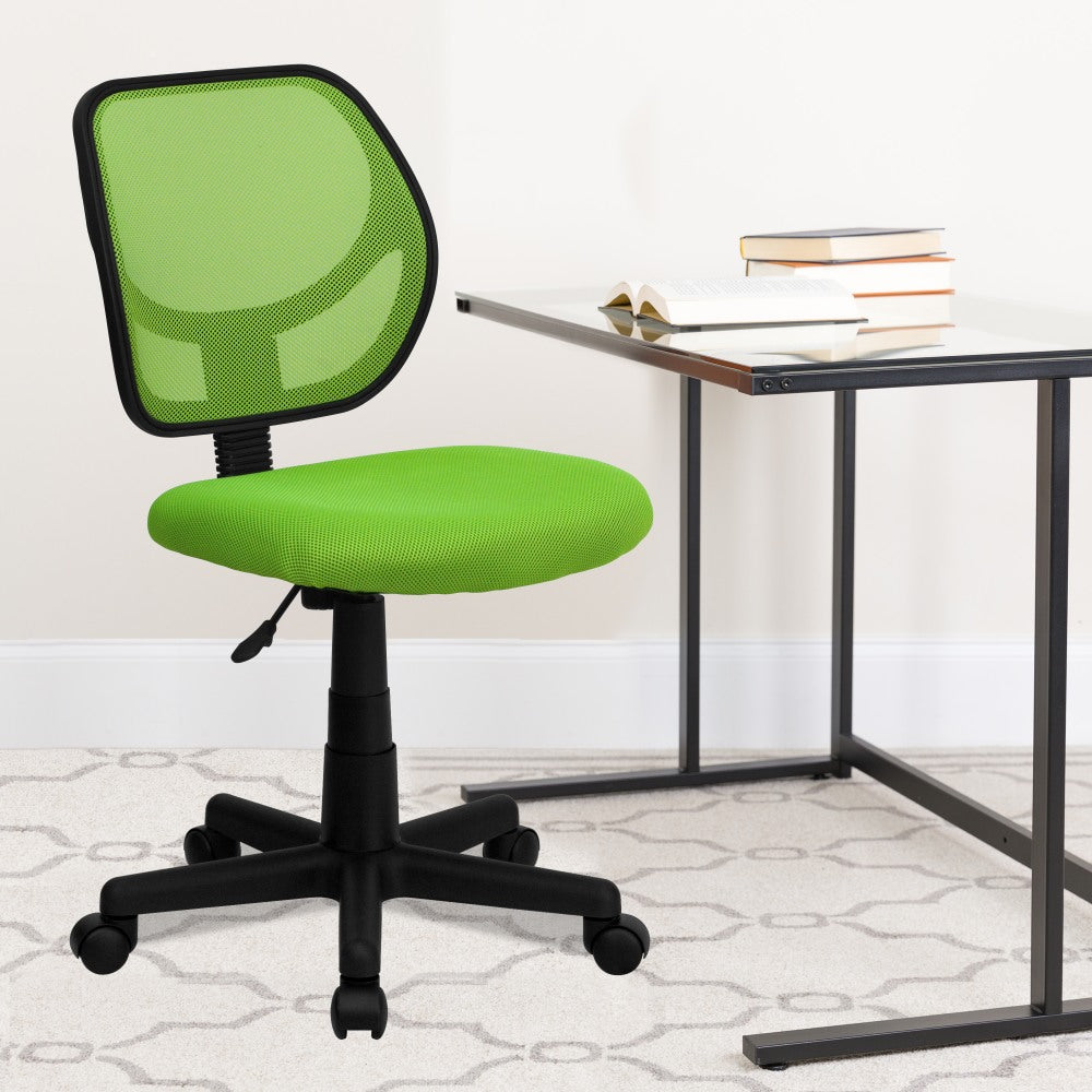 Flash Furniture Mesh Low-Back Swivel Chair, Green/Black