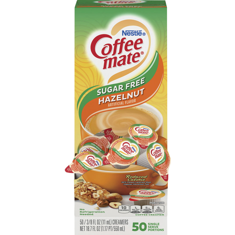 Nestle Coffee-mate Sugar-Free Hazelnut Creamer Singles, 0.38 Oz, Box Of 50 Singles