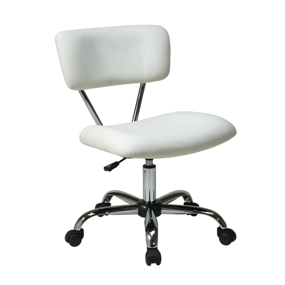 Office Star Avenue Six Vista Task Chair, Vinyl, White/Silver