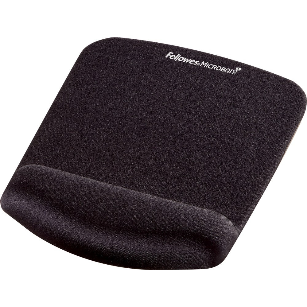 Fellowes PlushTouch Mouse Pad With Wrist Rest, Black