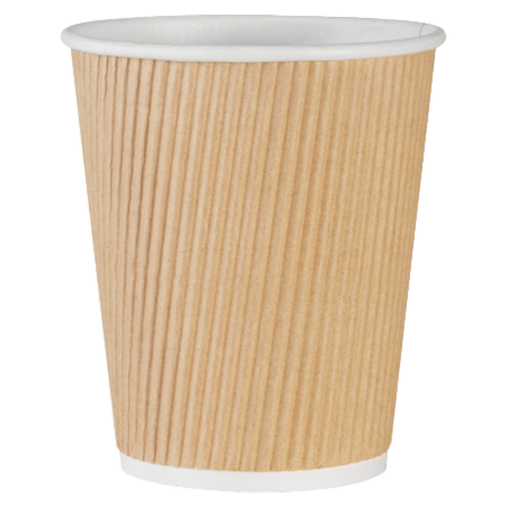 Genuine Joe Ripple Hot Cups, 8 Oz, Brown, Pack Of 500