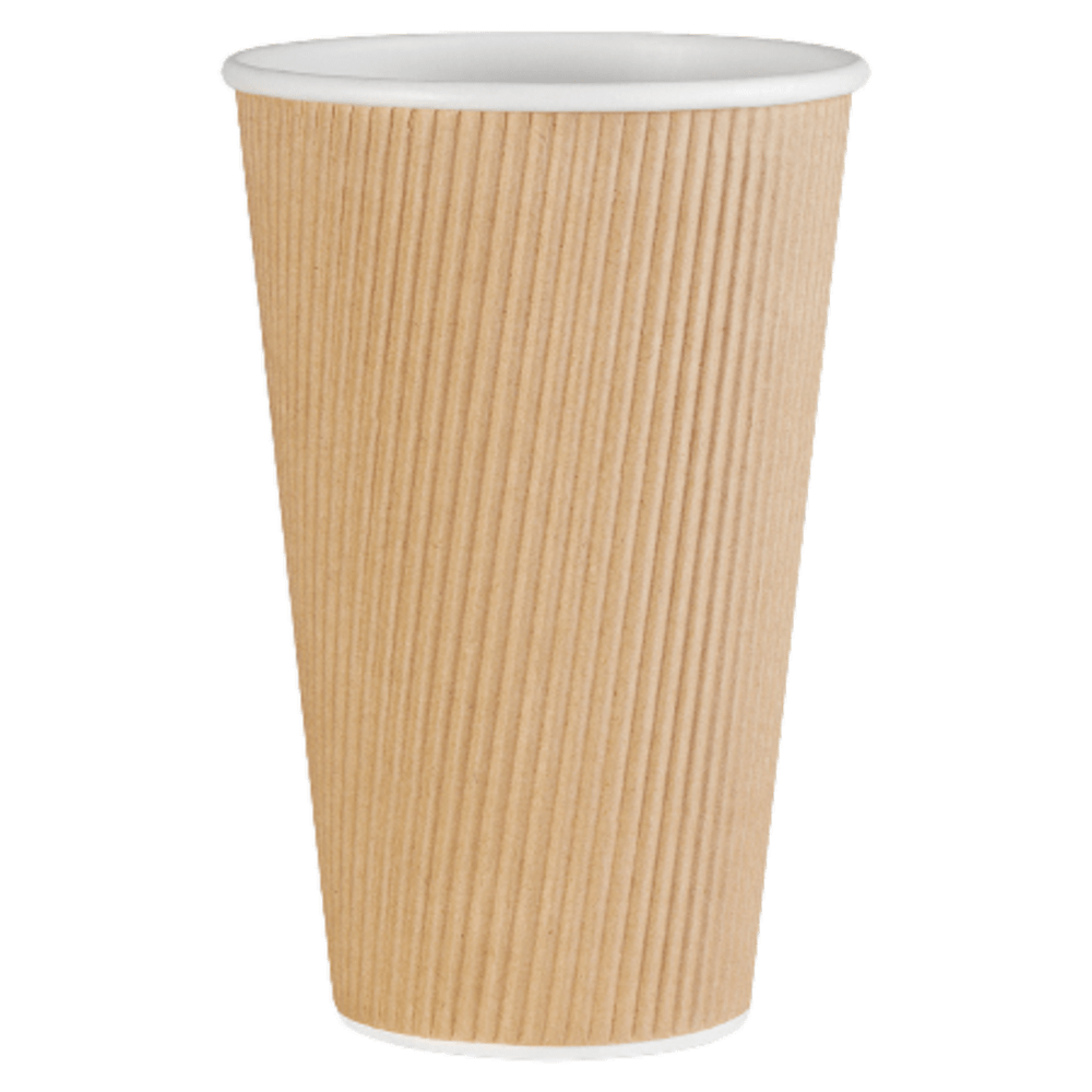 Genuine Joe Ripple Hot Cups, 16 Oz, Brown, Pack Of 500