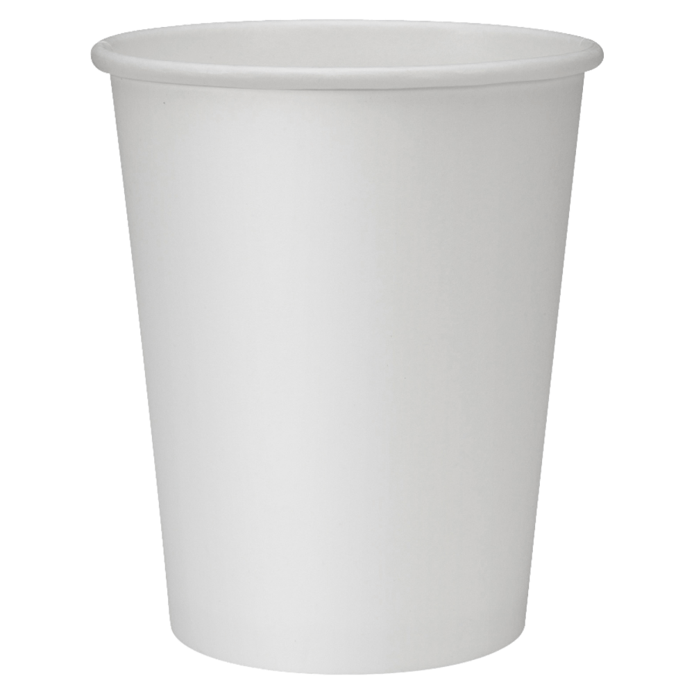 Genuine Joe Polyurethane-Lined Disposable Hot Cups, Single, 8 Oz, White, Pack Of 1000