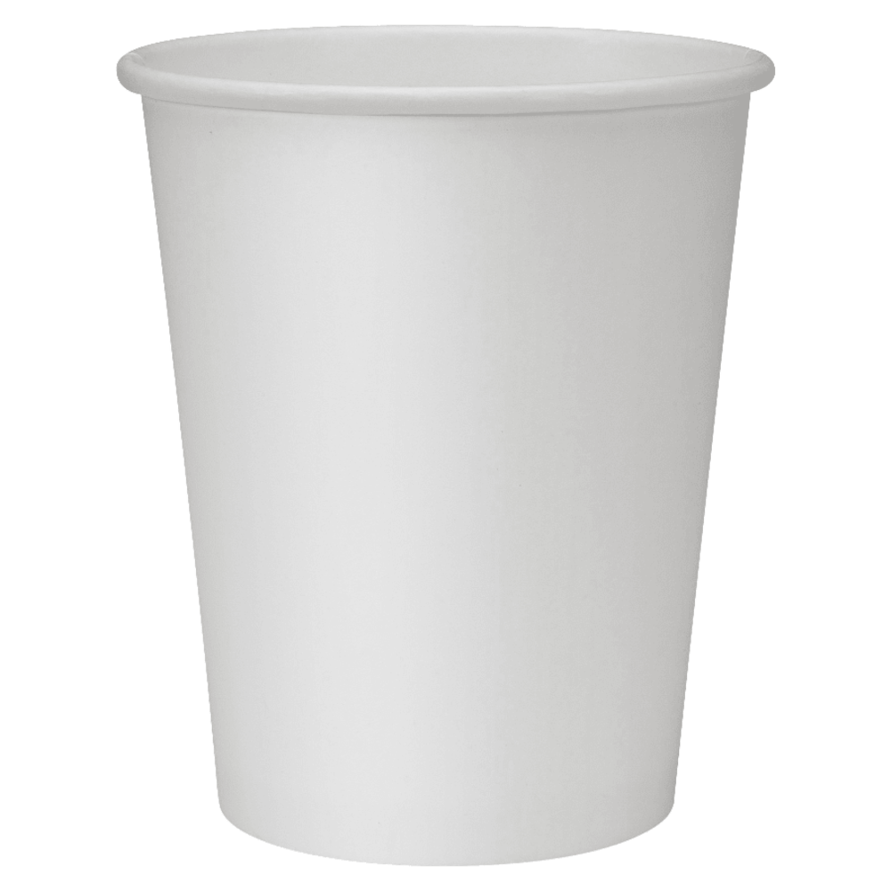 Genuine Joe Polyurethane-Lined Disposable Hot Cups, Single, 8 Oz, White, Pack Of 50