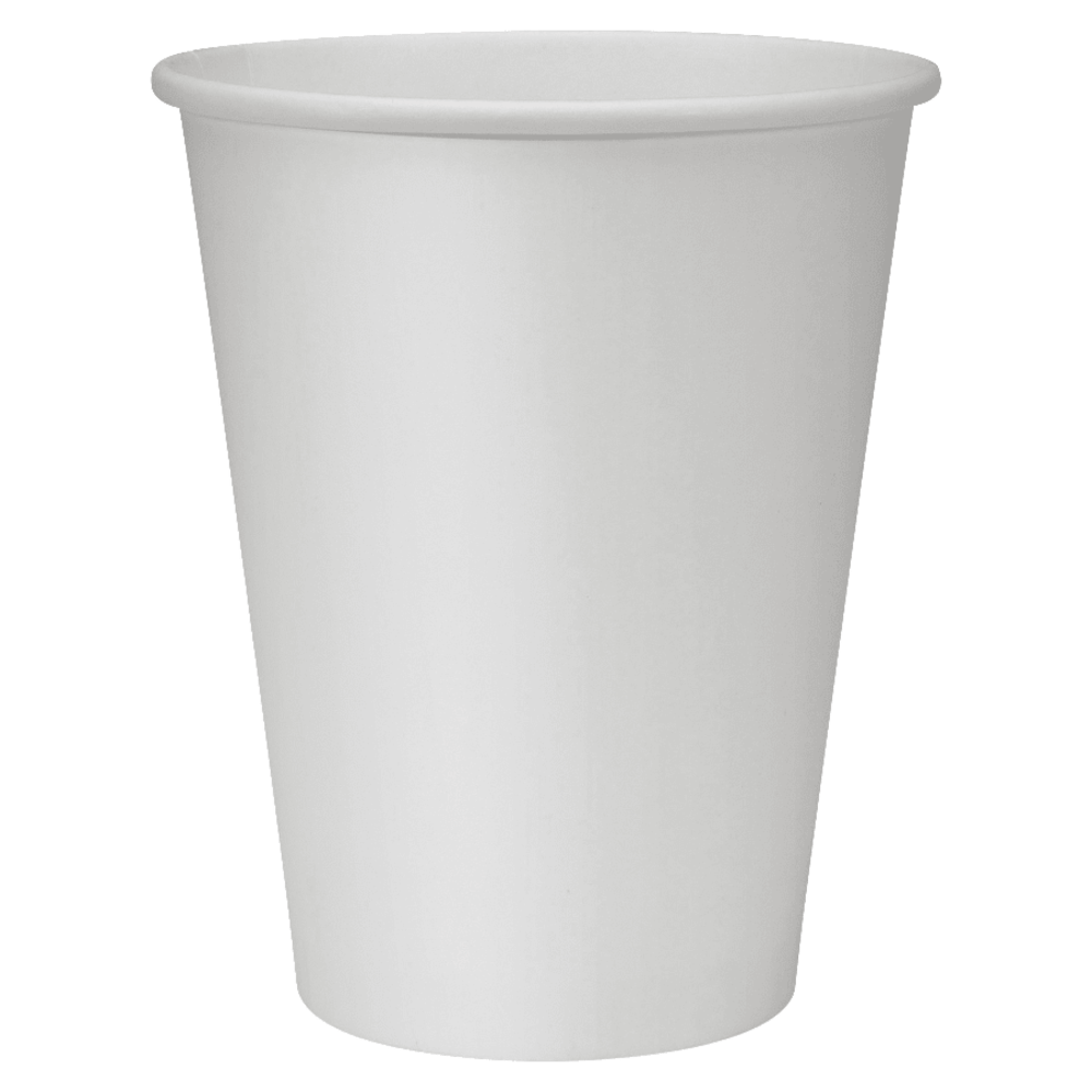 Genuine Joe Polyurethane-Lined Disposable Hot Cups, Single, 12 Oz, White, Pack Of 50