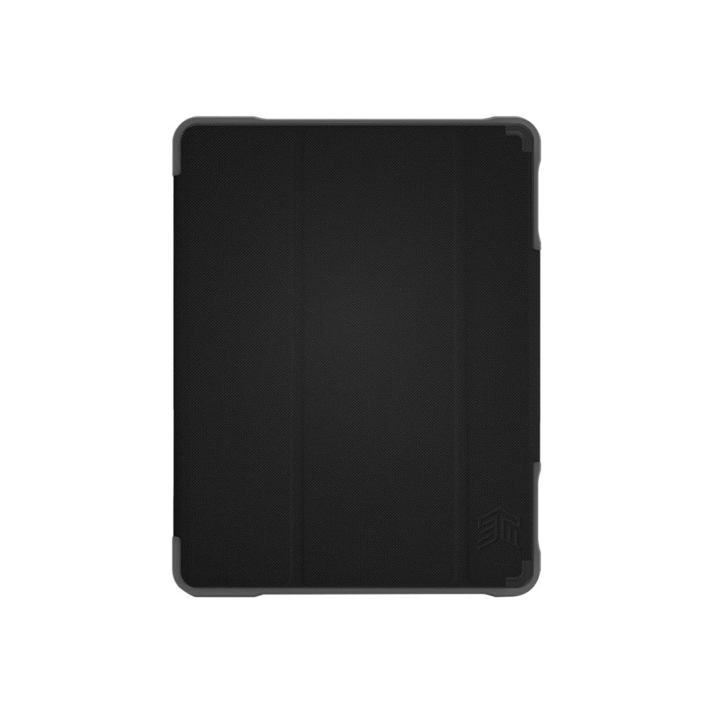 STM dux Plus Duo - Flip cover for tablet - rugged - polycarbonate, thermoplastic polyurethane (TPU) - black - academic - for Apple 10.2-inch iPad (7th generation, 8th generation, 9th generation)