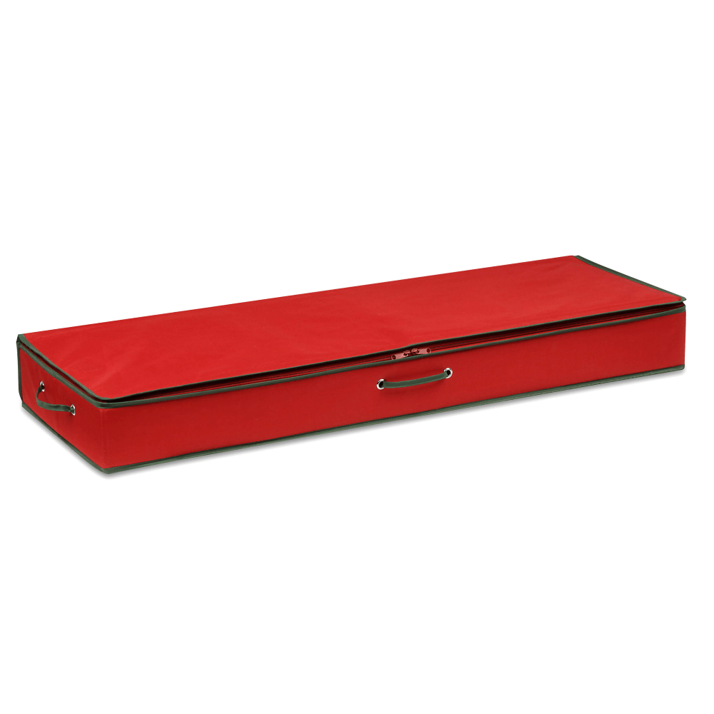 Honey-can-do SFT-01598 40in Canvas Gift Wrap Organizer, Red/Pine Green - 12 x Wrapping Paper - 6 Compartment(s) - 4.5in Height x 13.5in Width x 40.5in Depth - Red, Pine Green