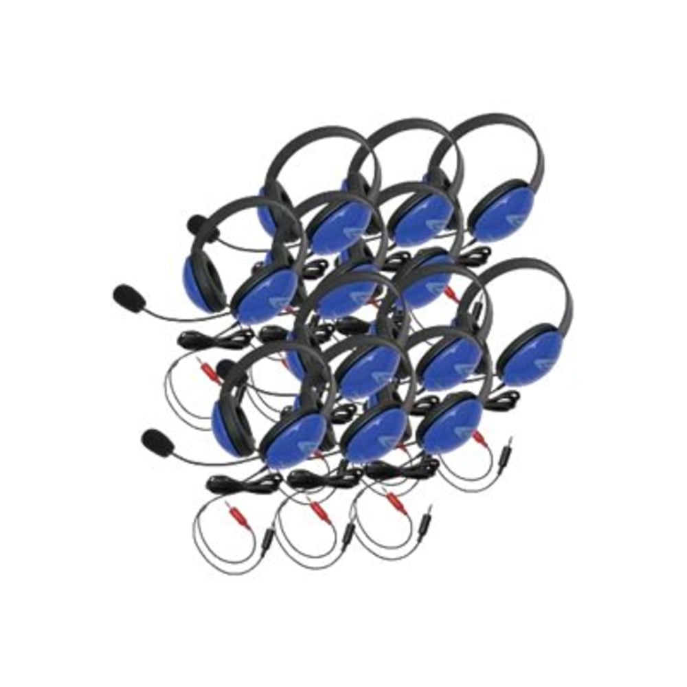 Califone Listening First Stereo Headset 2800BLAV-12L - Headset - full size - wired - blue (pack of 12)