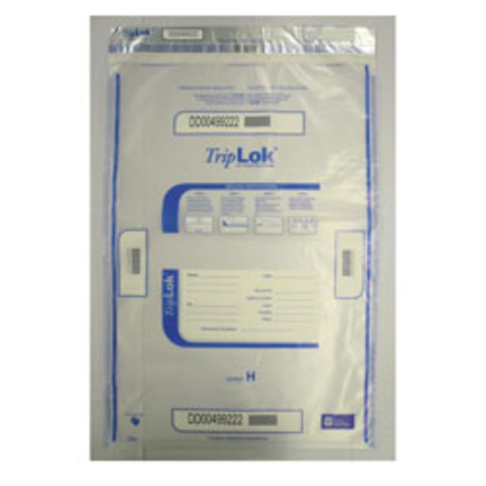 TripLOK Tamper Evident Security Bags, 20in x 28in, Clear, Carton Of 100