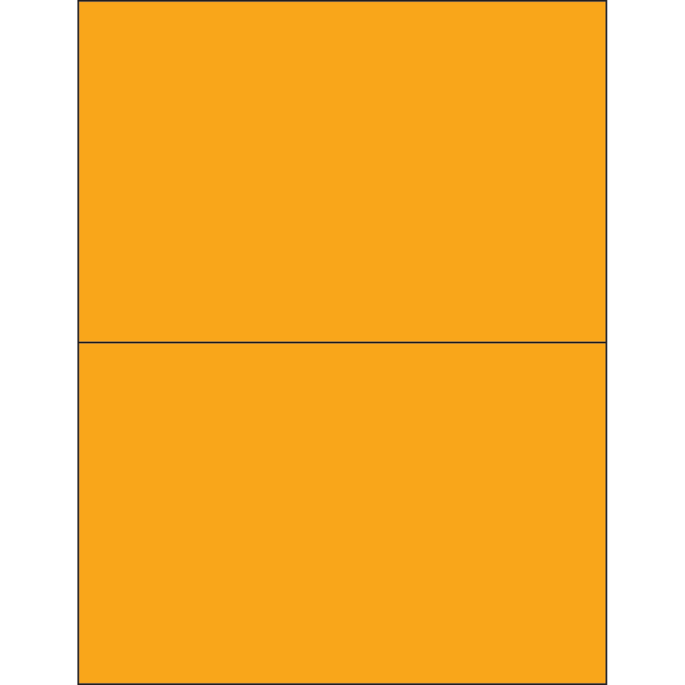 Tape Logic Permanent Labels, LL184OR, Rectangle, 8 1/2in x 5 1/2in, Fluorescent Orange, Case Of 200