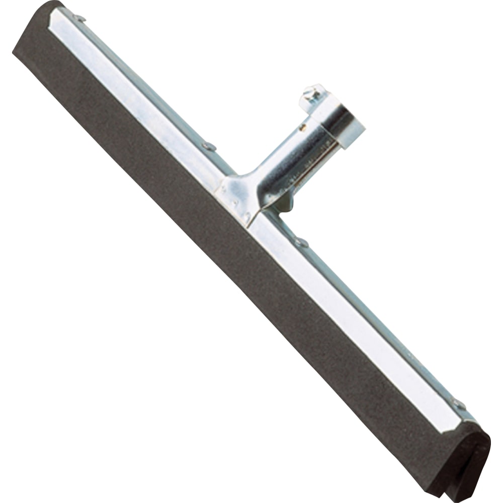 Ettore Wipe N Dry Floor Squeegee - 22in Rubber Blade - Durable, Rust Resistant, Long Lasting - Steel Gray