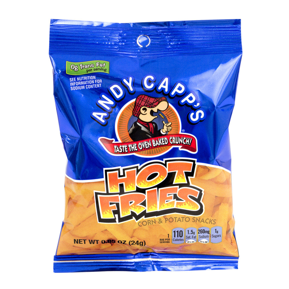 Andy Capps Snack Fries, Hot, 0.85 Oz Bag, Box Of 72