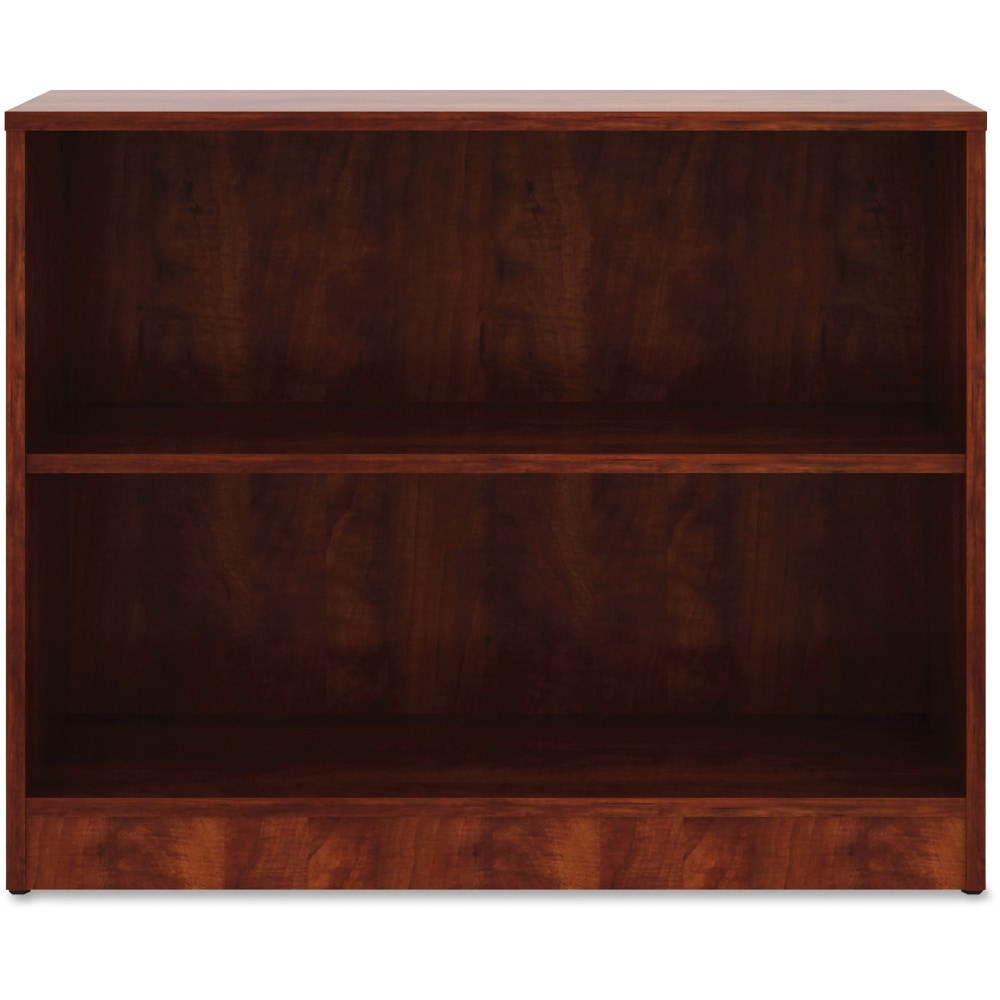 Lorell 30inH 2-Shelf Bookcase, Cherry