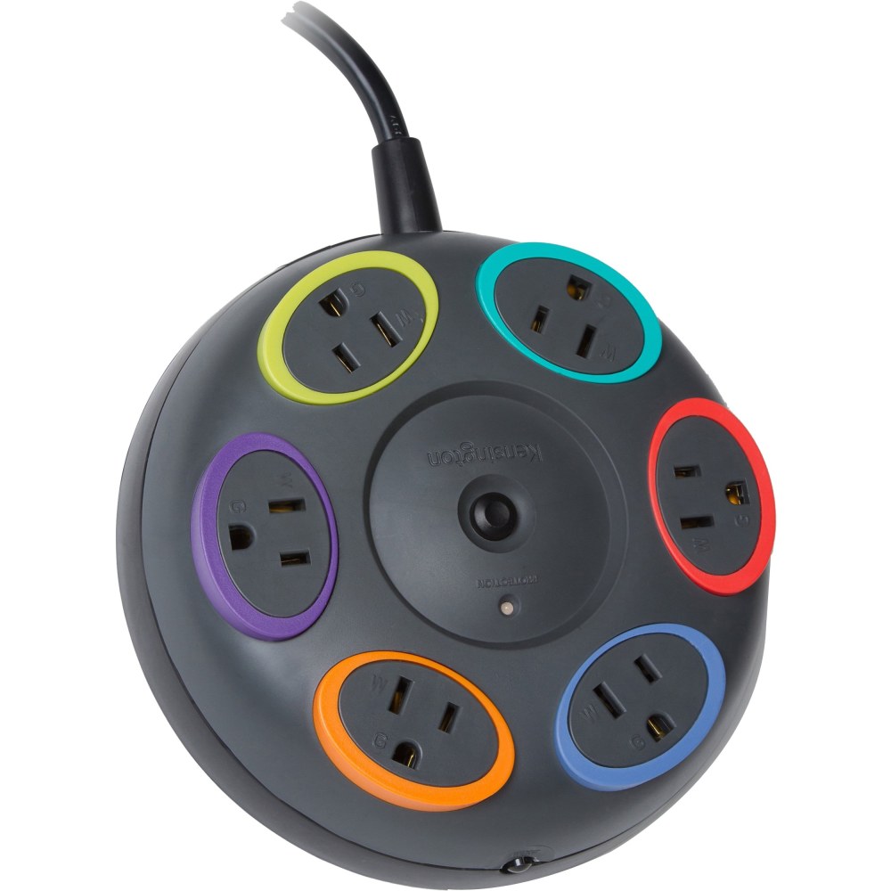 Kensington SmartSockets 6-Outlet Tabletop Surge Protector, 16ft Cord, Gray, KMW62634