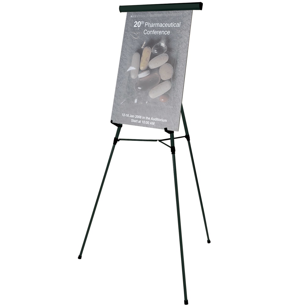 MasterVision Flex Lightweight Telescoping 3-Leg Display Easel, 34in To 63in High, Aluminum, Black