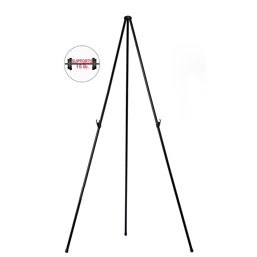 MasterVision Instant Display Easel, Heavy Duty, 15in to 63in High, Steel, Black