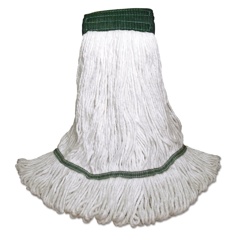 Boardwalk Saddleback Loop-End Wet Mop Heads, 14 Oz, White, Pack Of 12 Mops