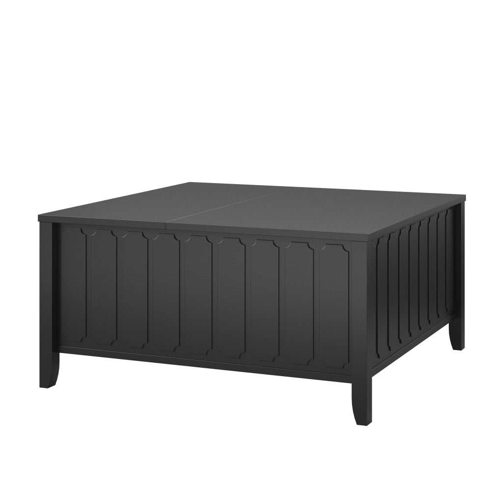 Ameriwood Home Novogratz Her Majesty Lift Top Coffee Table, 17-13/16inH x 35-3/4inW x 35-3/4inD, Black