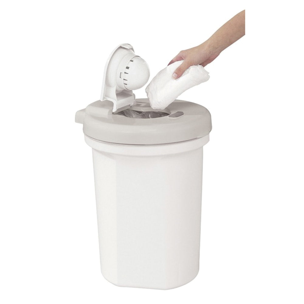Safety 1st Easy Saver Circular Plastic Diaper Pail, 18inH x 13inW x 14 1/2inD, White