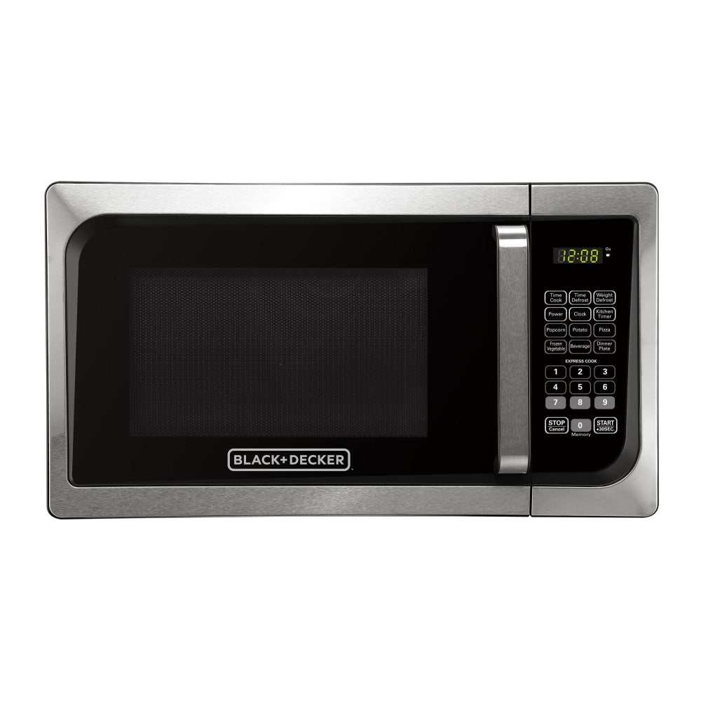 Black+Decker EM925AJK-P1 0.9 Cu Ft Pull Handle Microwave, Stainless Steel