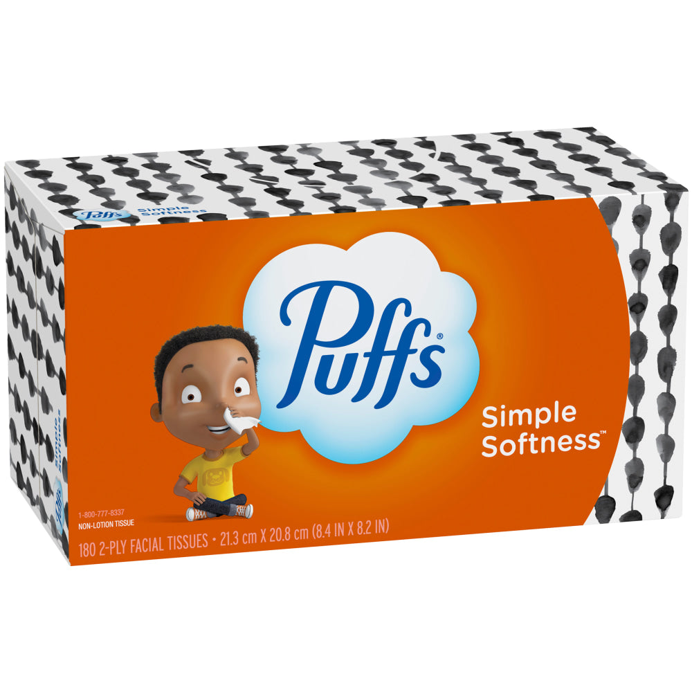 Puffs White 2-Ply Facial Tissue, 180 Sheets Per Box