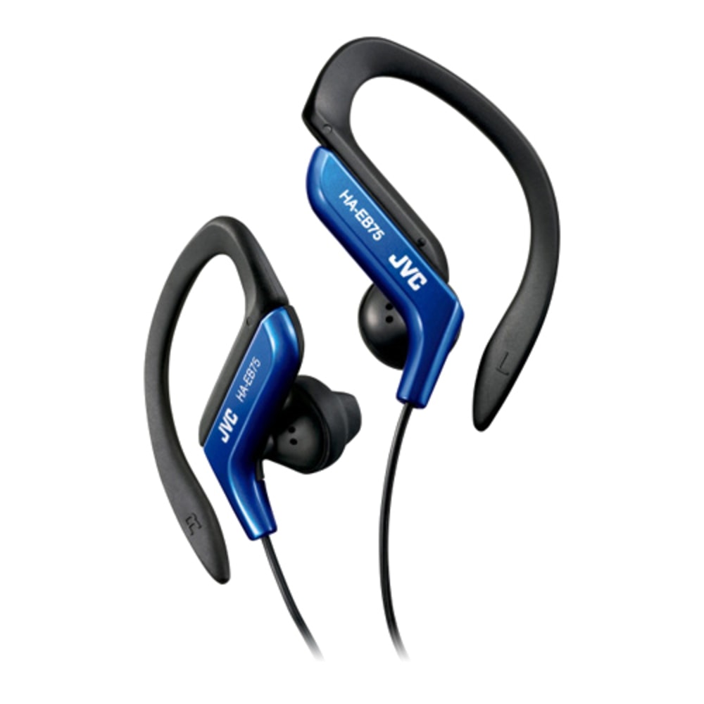 JVC Ear-Clip Headphones for Light Sports With Bass Enhancement, Black/Blue