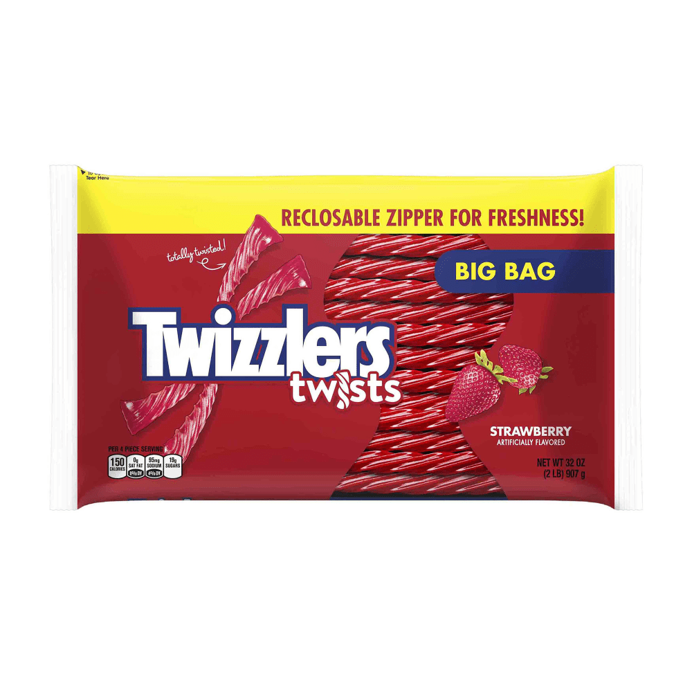 Twizzlers Strawberry Twists, 32-Oz Zipper Bags, Pack Of 2 Bags