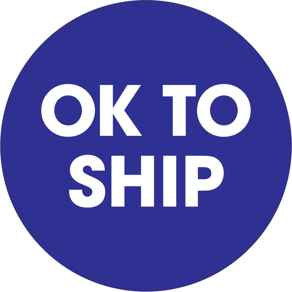 Tape Logic Preprinted Special Handling Labels, DL1261, OK To Ship, Round, 2in, Blue, Roll Of 500