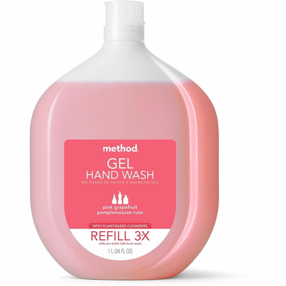Method Antibacterial Gel Hand Wash Soap, Pink Grapefruit Scent, 34 Oz Bottle