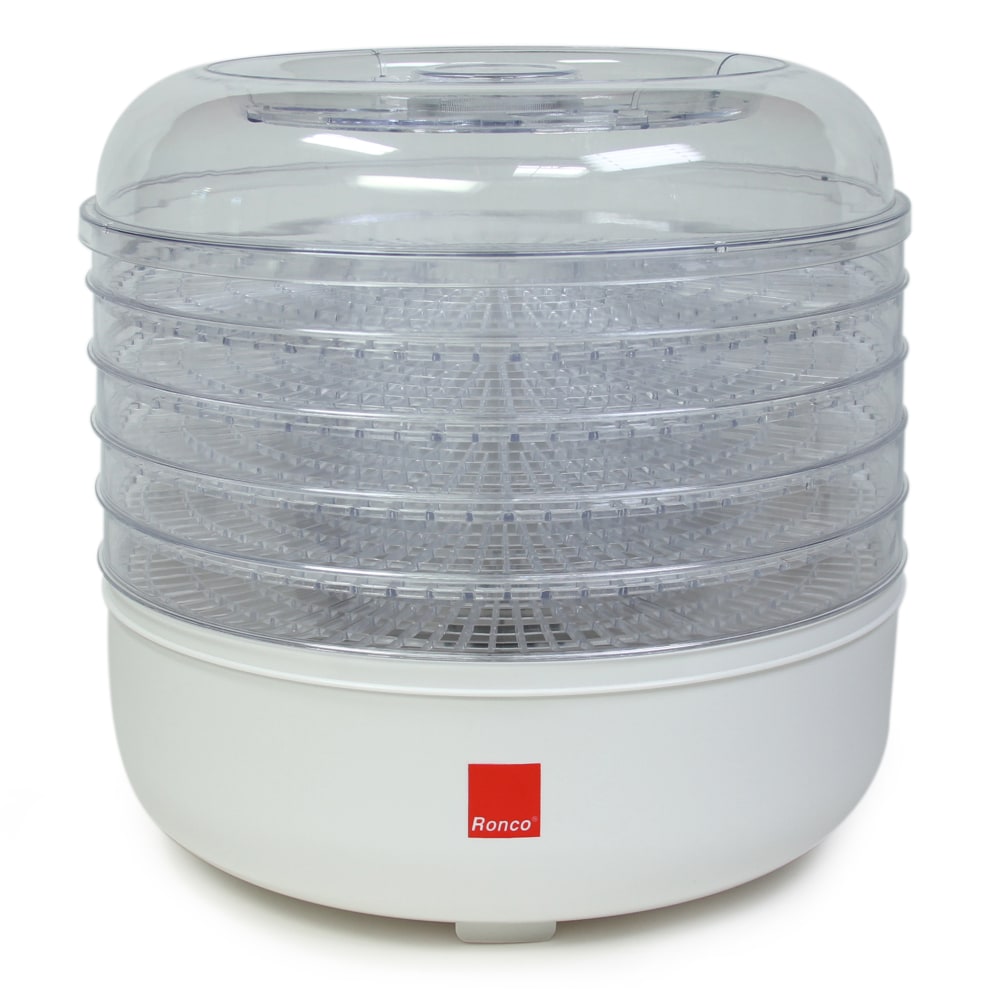 Ronco 5-Tray Electric Food Dehydrator, 12-15/16in x 10-11/16in, White