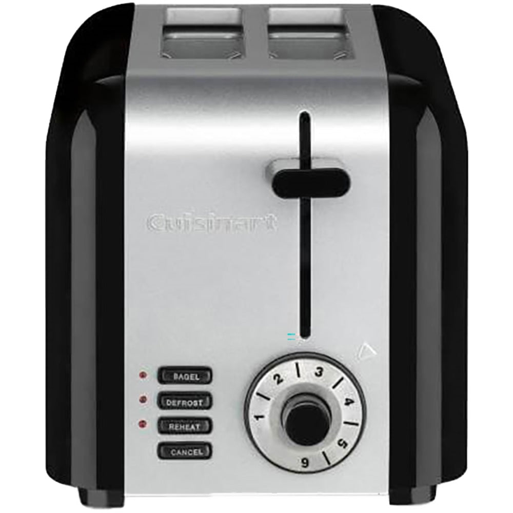 Cuisinart Hybrid 2-Slice Wide-Slot Toaster, Black/Stainless Steel