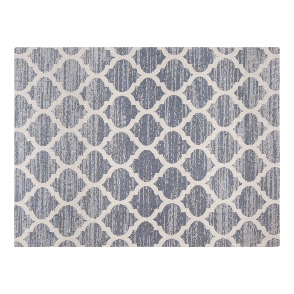 Anji Mountain Mitte Rug'd Chair Mat, 1/4inH x 36inW x 48inD, Gray/Beige