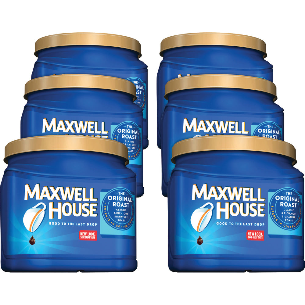 Maxwell House Original Ground Canister Coffee, Medium Roast, 30.6 Oz, Carton Of 6 Canisters