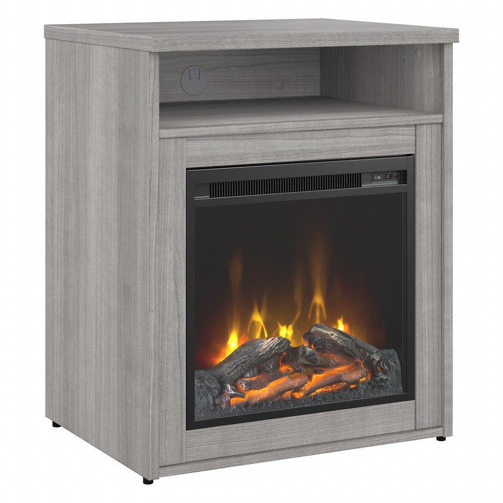 Bush Business Furniture 400 Series 24inW Electric Fireplace With Shelf, Platinum Gray, Standard Delivery