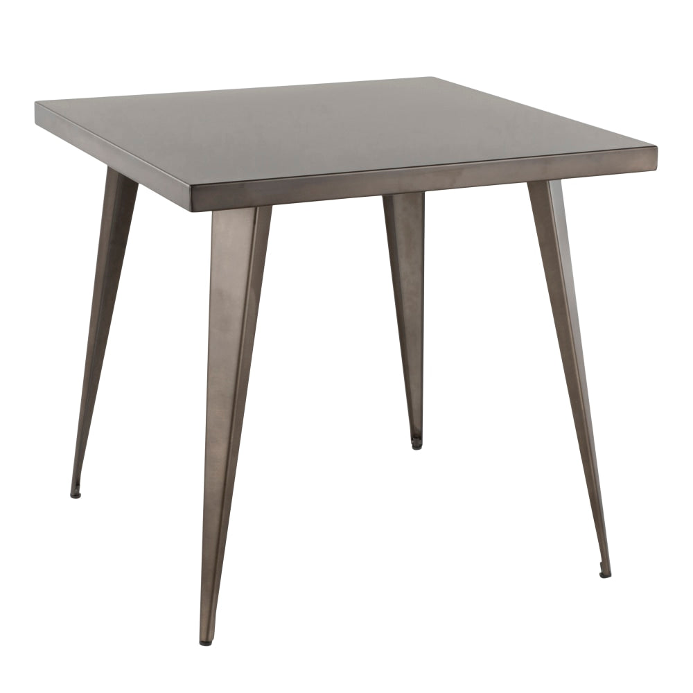 Lumisource Austin Industrial Dining Table, Square, Antique