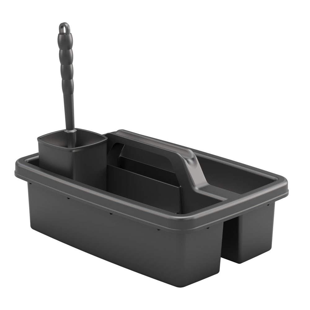 Suncast Commercial 3-Piece Toilet Brush Carry Caddy Kit, 7inH x 11-3/8inW x 16-5/8inD, Black