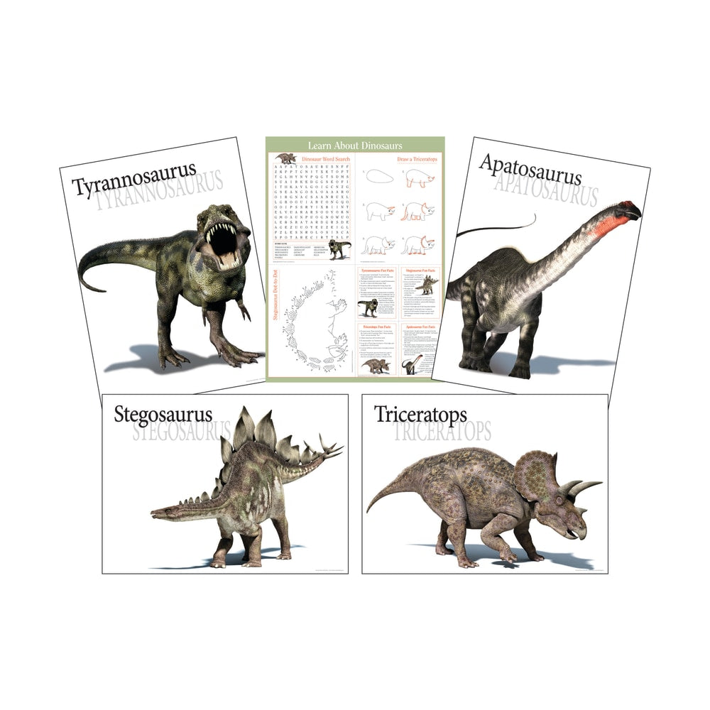 Barker Creek Dinosaur Poster Set, 17 1/2inH x 24inW, Grades Pre-K-College
