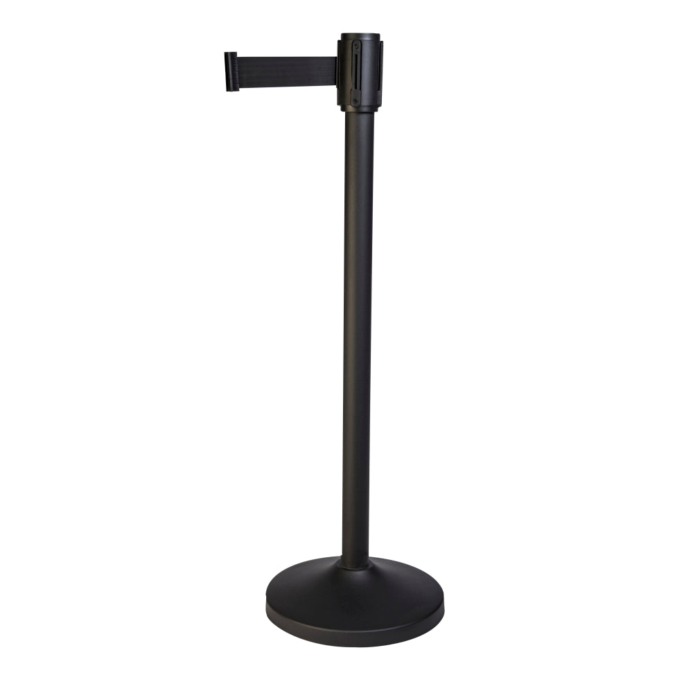CSL Stanchions With 9ft Retractable Belts, Black, Pack Of 2 Stanchions