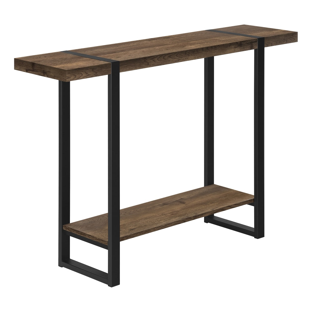 Monarch Specialties Accent Table, 48inL, Brown Reclaimed Wood-Look/Black