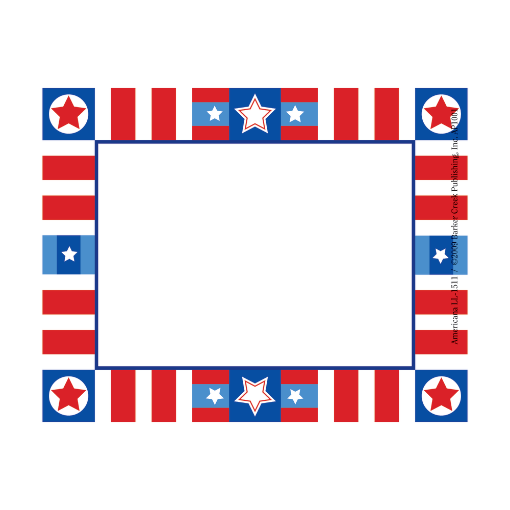 Barker Creek Self-Adhesive Name Badge Labels, 3 1/2in x 2 3/4in, Americana, Pack Of 45