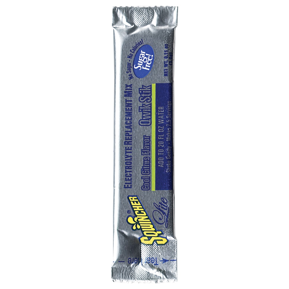 Sqwincher Sugar-Free Energy Drink Qwik Stik, Cool Citrus, 0.11 Oz, 500 Per Pack