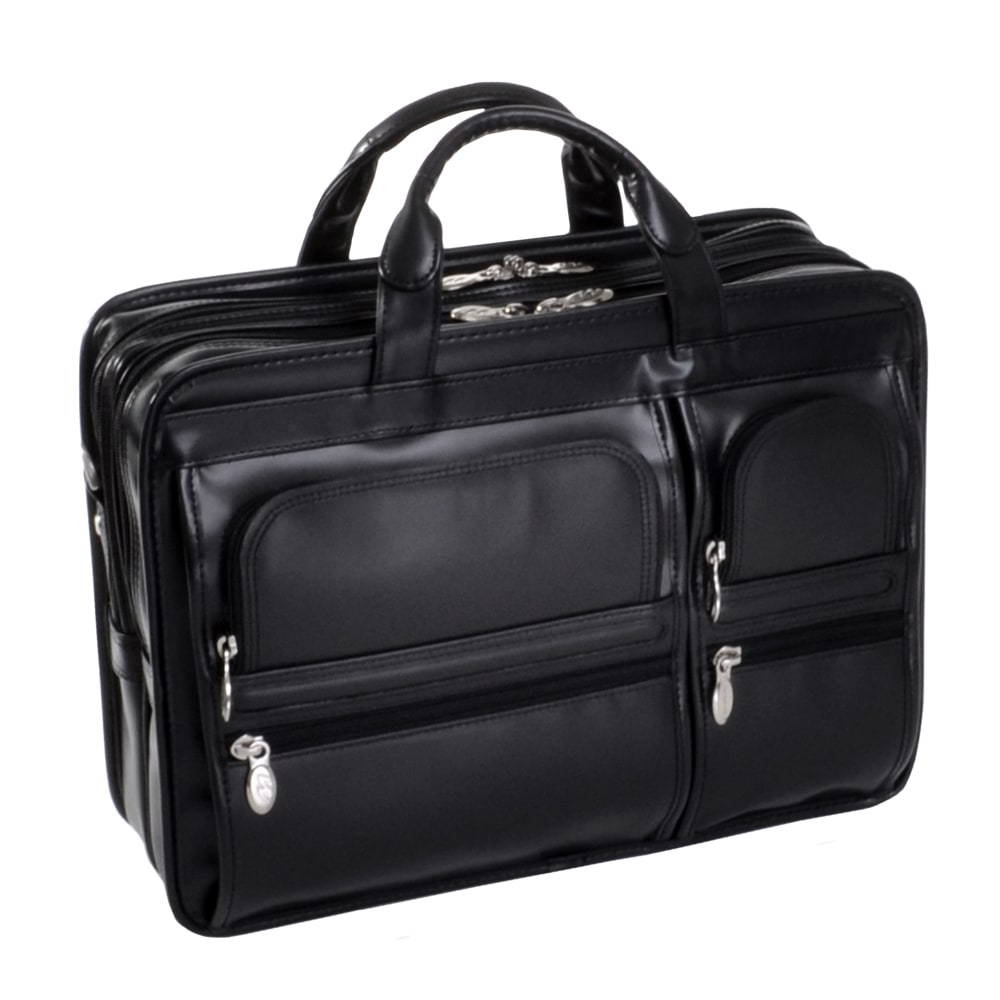 McKlein Hubbard Leather Briefcase, Black