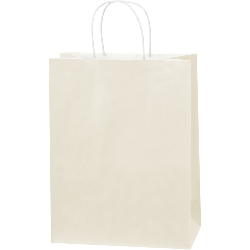 Partners Brand Tinted Paper Shopping Bags, 13inH x 10inW x 5inD, French Vanilla, Case Of 250