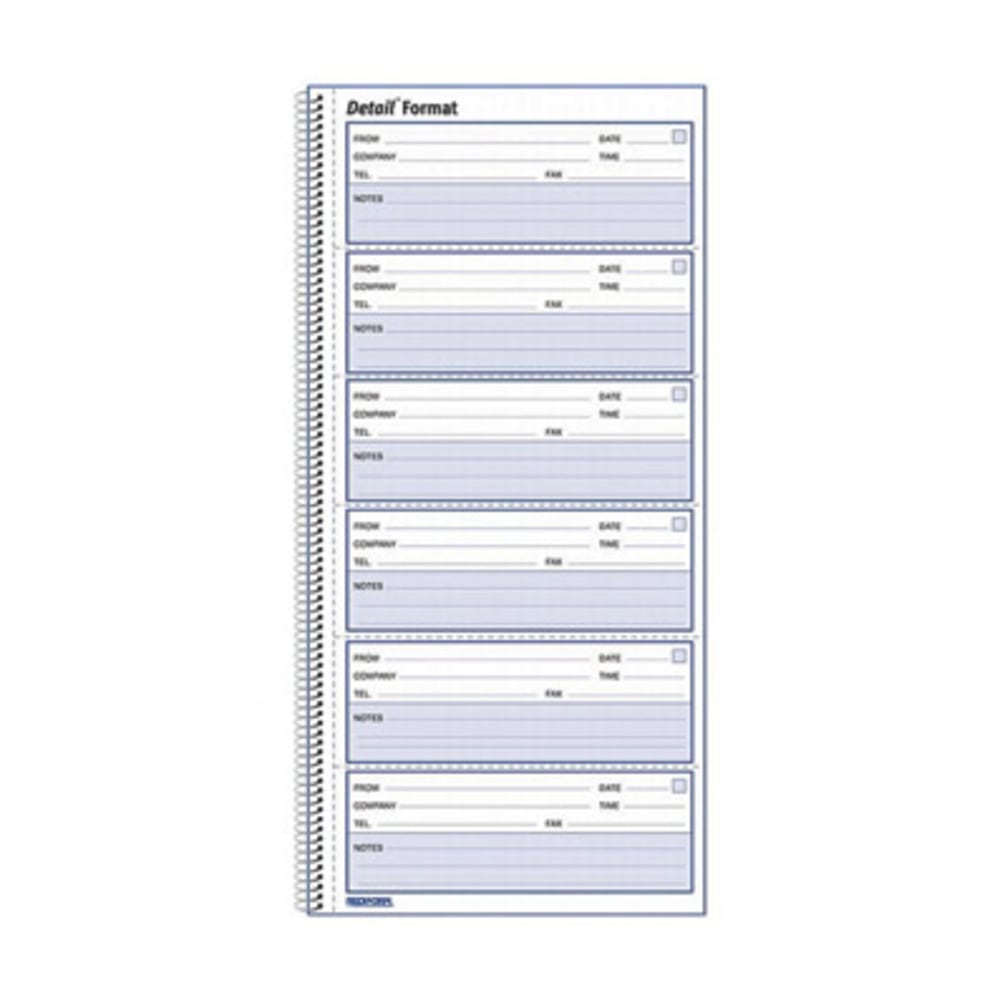 Rediform Voice Mail Log Book, 5 5/8in x 10 5/8in, 600 Sheets, 50% Recycled, Blue