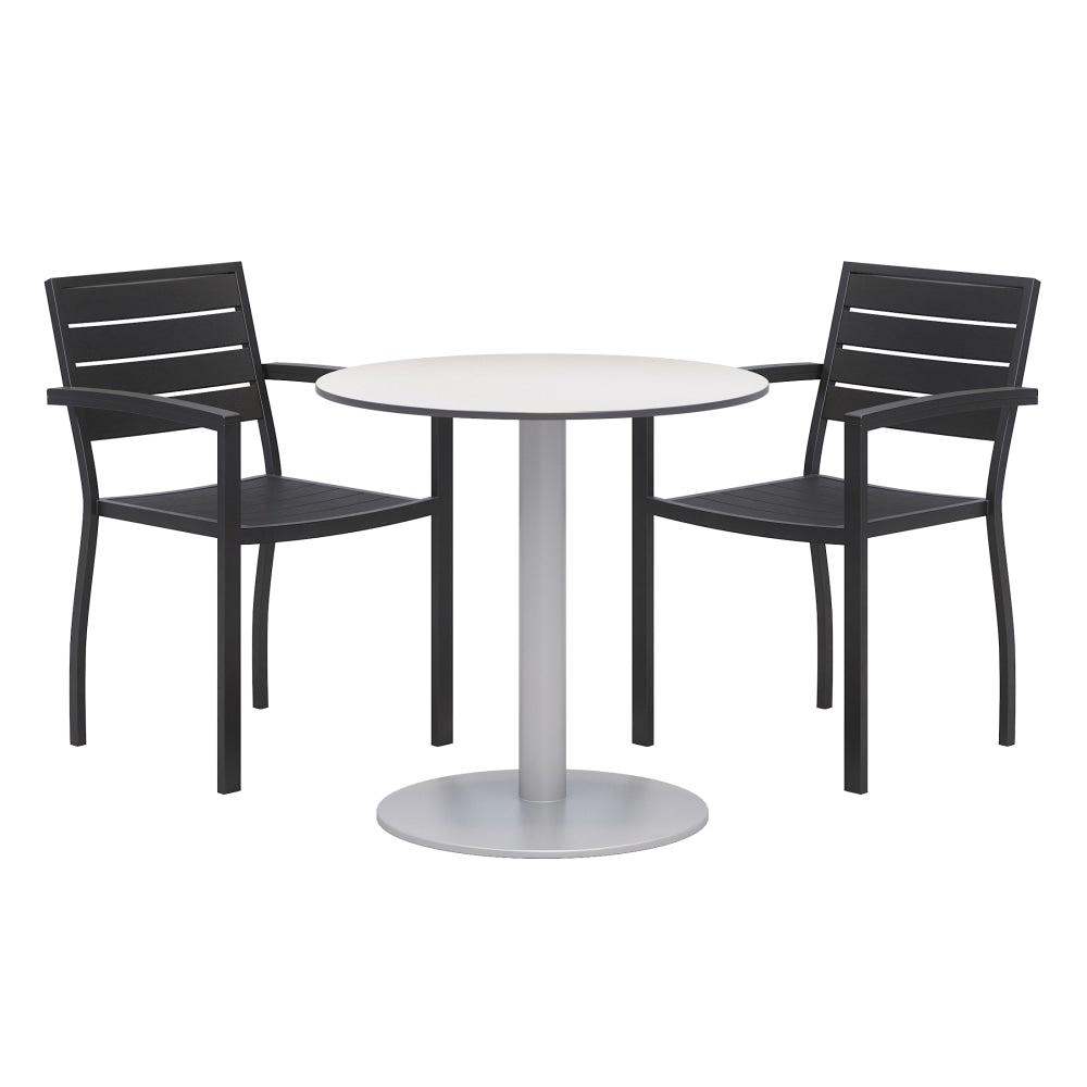KFI Studios Eveleen 3-Piece Outdoor Patio Set, 41inH x 32inW x 55inD, Black